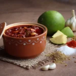 Avakaya pickle with garlic