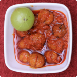 Gooseberry pickle with garlic